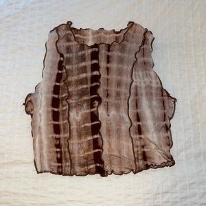 Trendy brown cropped tank top